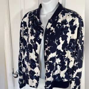 Banana Republic Bomber Jacket in Navy and White